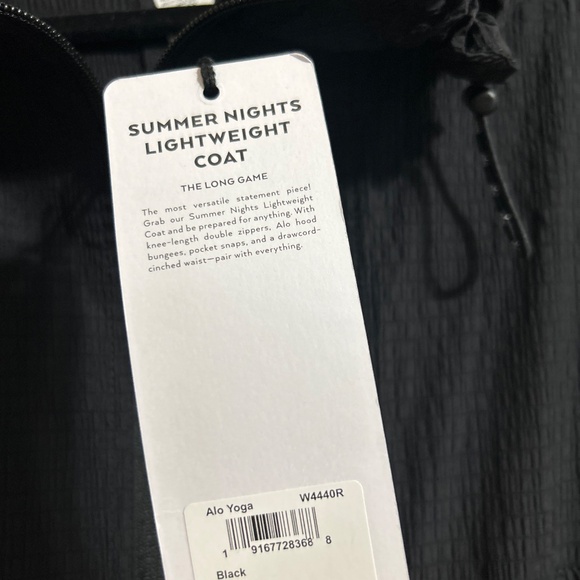 ALO Yoga Summer Nights Lightweight Coat Jacket Black Large NWT - Picture 3 of 9